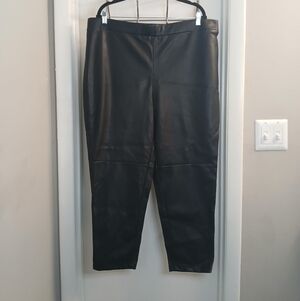 New! Sonoma X Denise Bidot Women's Soft & Chic Black Vegan Leather Pants 1X NWOT